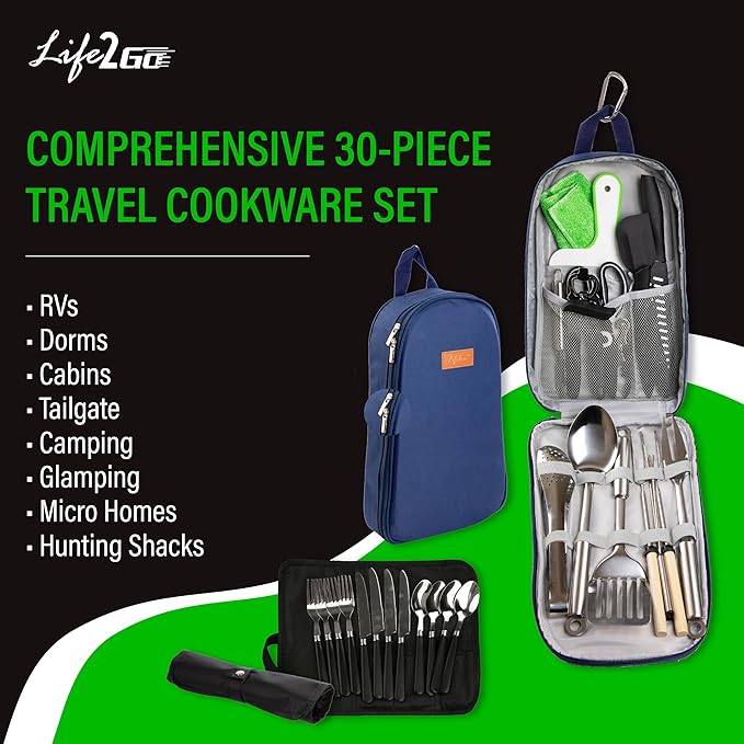 30 Pcs Camp Cooking Utensil Set