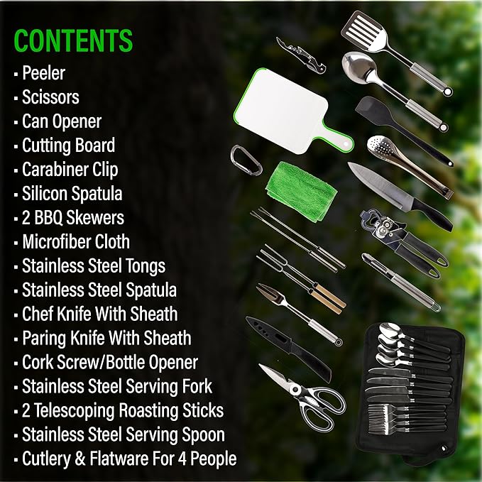 30 Pcs Camp Cooking Utensil Set