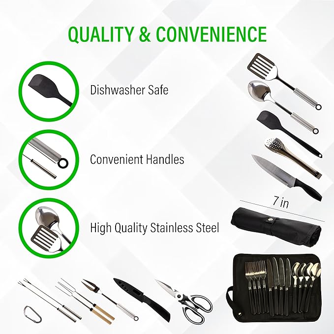 30 Pcs Camp Cooking Utensil Set
